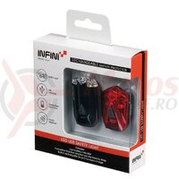Set lumini fata/spate INFINI Mini Beamer I-260 HR USB negru