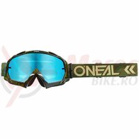 Ochelari O'Neal B-10 Goggle CAMO V.22 military green - radium blue