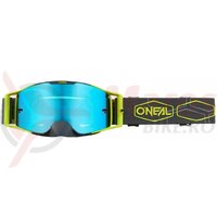 Ochelari O'Neal B-30 Goggle HEXX V.22 gri/galben neon - radium blue