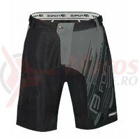Pantaloni Force Downhill MTB cu sub-pantaloni cu bazon Negru/Gri
