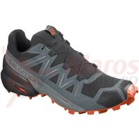 Pantofi alergare barbati Salomon SPEEDCROSS 5 Black/Stormy weather/Red Orange