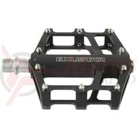 Pedale Exustar E-PB525, alu CNC, platforma, rulmenti, cuie schimbabile, negru matt, 358gr, AM