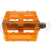Pedale policarbonat MKS 9/16' portocaliu transparent