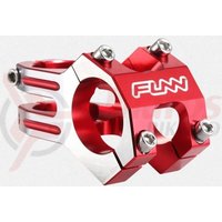 Pipa Funn Funnduro DJ 31,8mm L45mm rosu anodizat cu laterale arginti