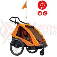 Remorca transport copii S'Cool TaXXi Pro 2 - portocaliu