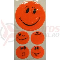 Set stickere autocolante Smiley orange 1x5 cm, 4x2.5 cm