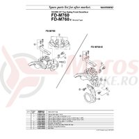 Suruburi de colier Shimano FD-M760 M5x18.5