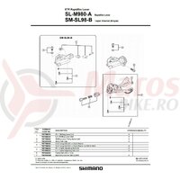 Suruburi de fixare (3p) maneta Shimano si capac SL-M980