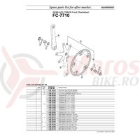 Suruburi pentru foaie Shimano FC-7710 gear fixing bolt & nut 5 sets
