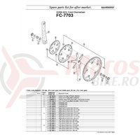 Suruburi Shimano FC-7703 inner gear fixing bolt M8x10.5 5 sets