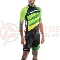 Tricou ciclism Merida CX Design Pro verde/negru fermoar lung