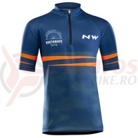 Tricou ciclism Northwave Origin Junior blue/orange