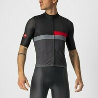 Tricou cu maneca scurta Castelli A Blocco, Negru/Antracit/Rosu,