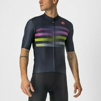 Tricou cu maneca scurta Castelli Endurance PRO, Bleumarin/Roz/Galben Fluo