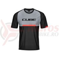 Tricou CUBE Edge round neck jersey S/S black grey