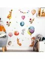 Autocolant de perete animaliute cu baloane 30x90cm 1