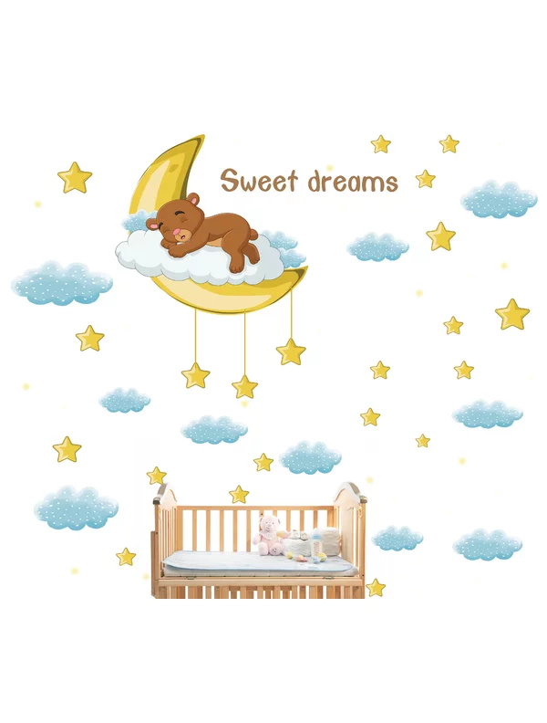 Autocolant de perete Bear Sweet Dreams 110x120cm