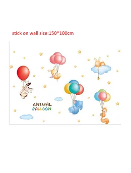 Autocolant de perete cu animalute-baloane M40 150x100cm 2