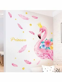 Autocolant de perete flamingo-princess 109.6x143cm 1