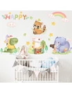 Autocolant de perete Happy animals 54x129cm 1