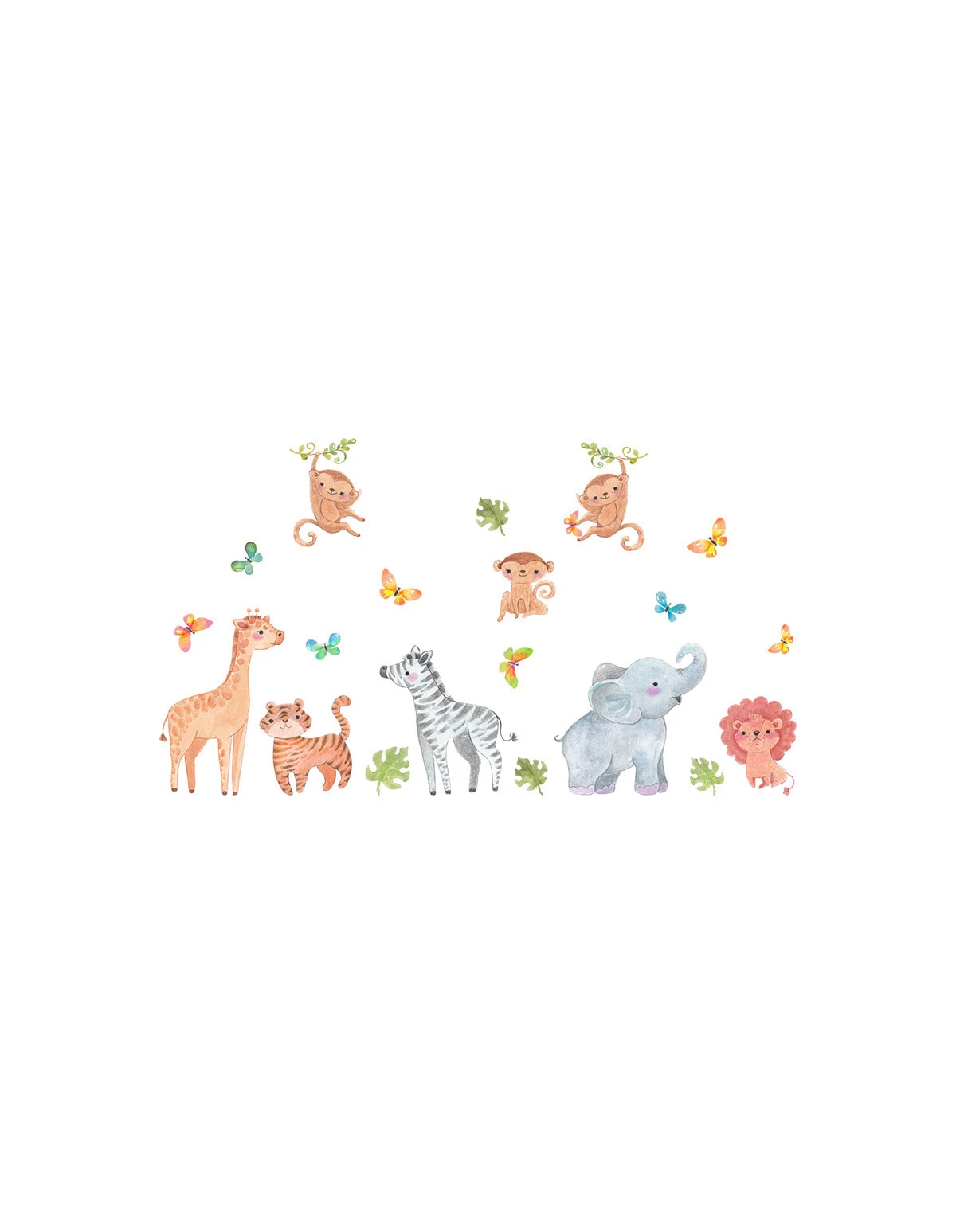 Autocolant de perete JUNGLE ANIMALS 30X90cm