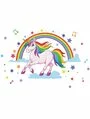 Autocolant de perete unicorn-note muzicale 62x106cm 6