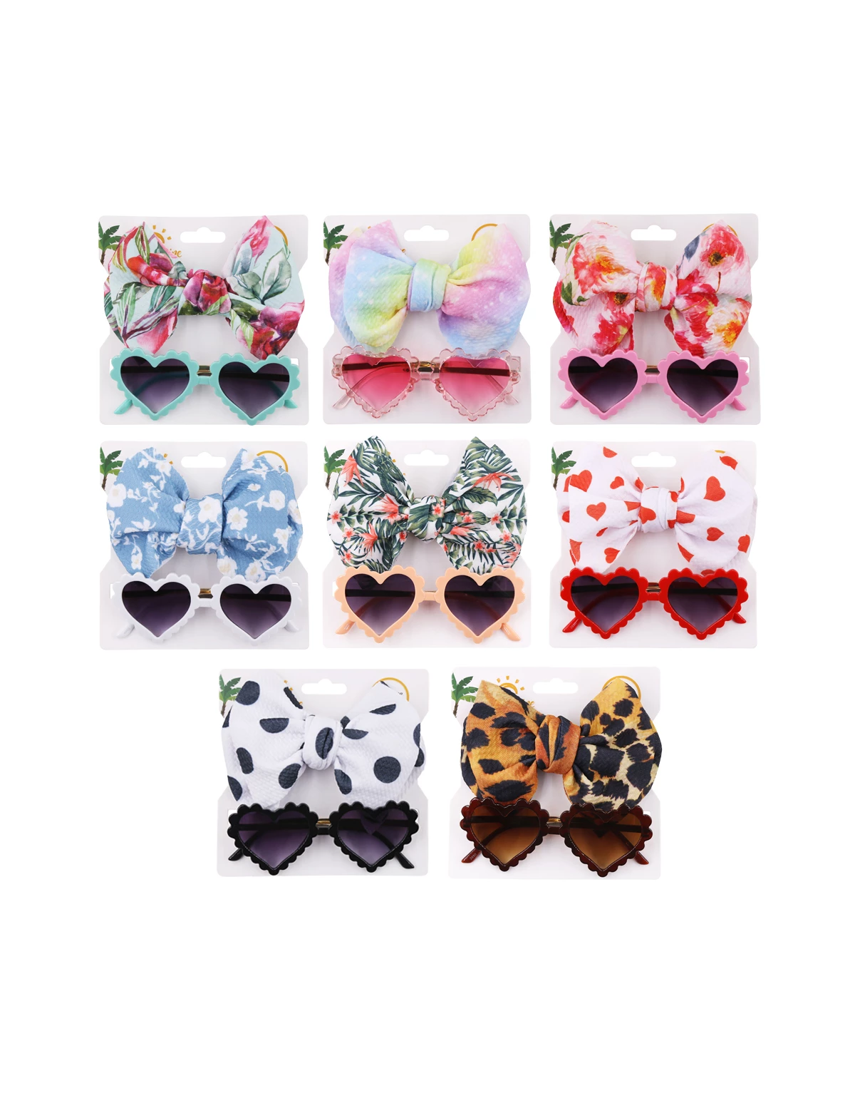 Bentita cu ochelari A LOT OF HEARTS alb-rosu