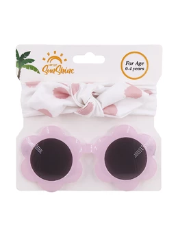 Bentita cu ochelari SUNSHINE roz-prafuit