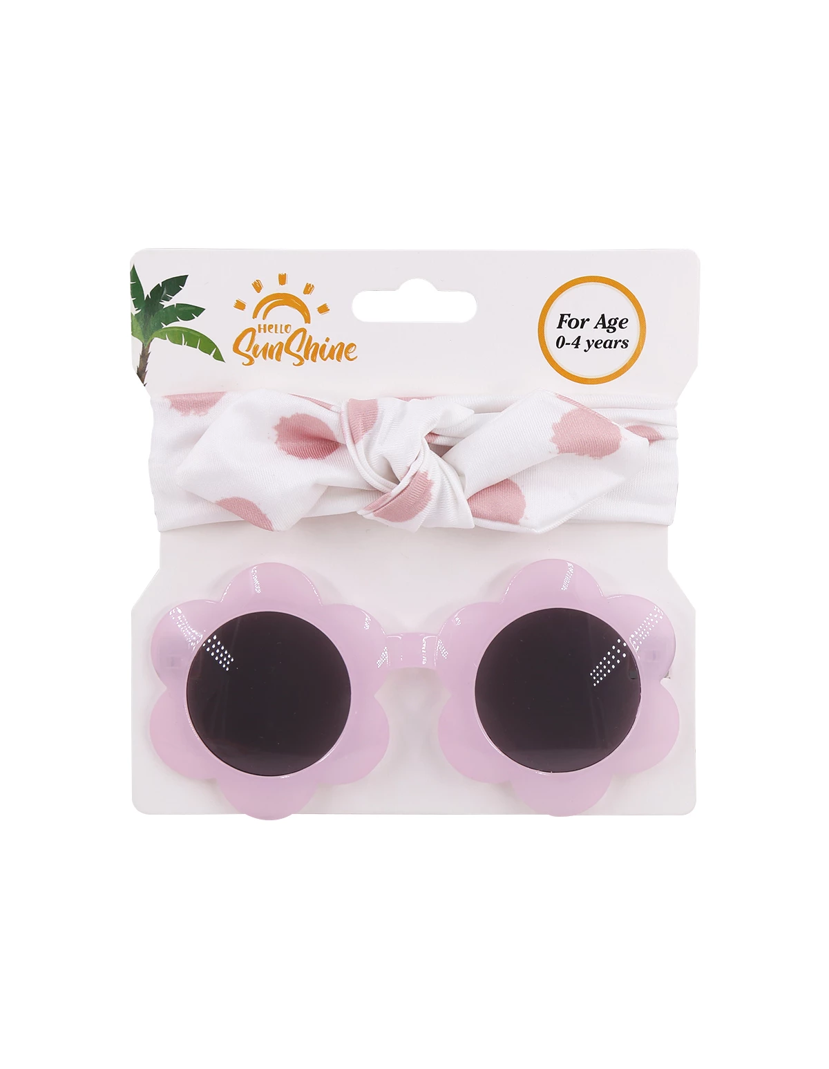 Bentita cu ochelari SUNSHINE roz-prafuit
