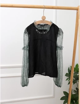 Bluza Margarita, Tulle, cu verde