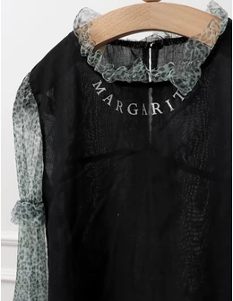 Bluza Margarita, Tulle, cu verde