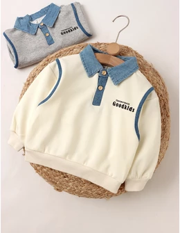 Bluza stil Polo, GoodKids, crem