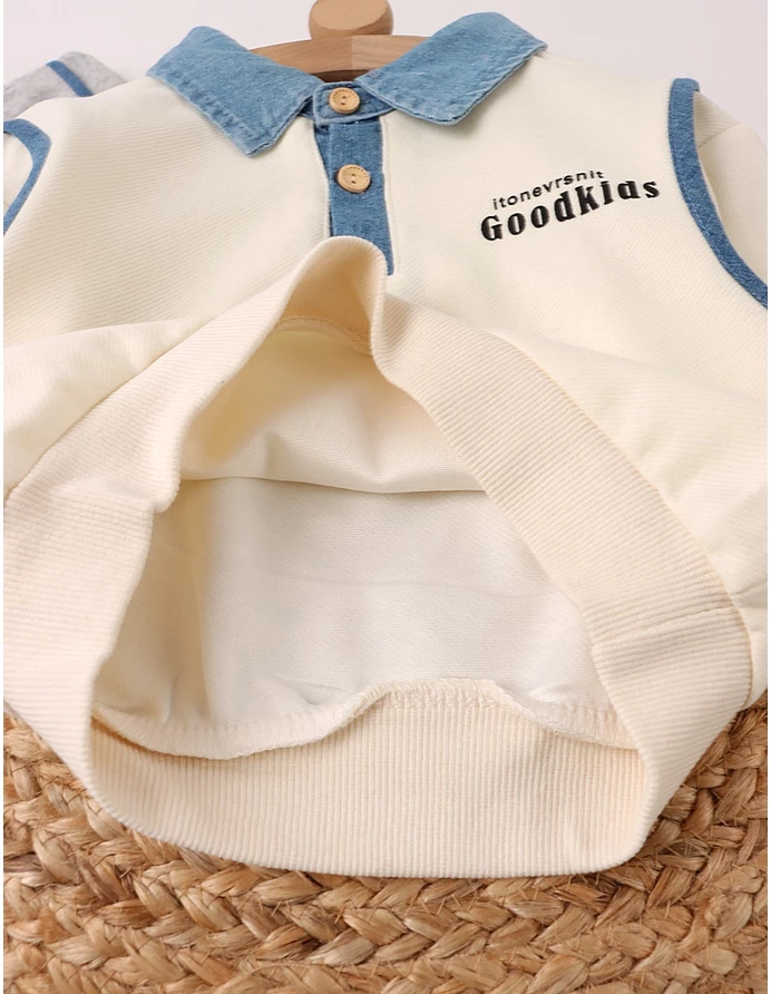 Bluza stil Polo, GoodKids, crem picture - 3