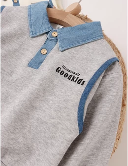 Bluza stil Polo, GoodKids, gri