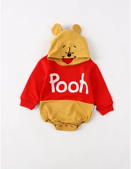 Body bebe Winnie Pooh, rosu-galben