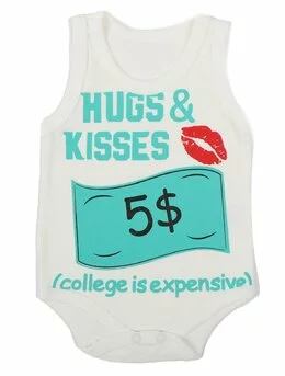 Body Hugs & Kisses 5$ model alb 80 (9-12 luni)