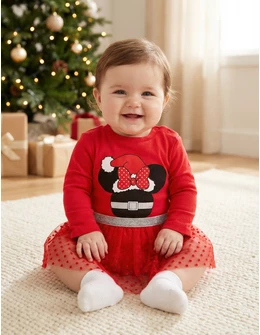 Body Minnie Holiday cu rosu