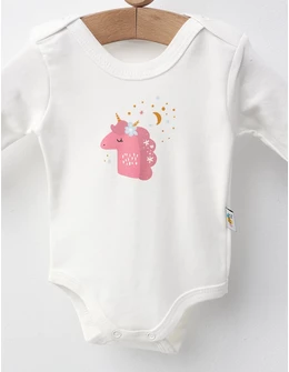 Body Sleepy Unicorn, cu ecru