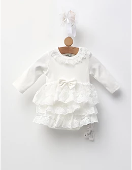 Body stil Rochita, cu bentita, June, alb