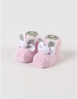 Botosei acrilic cu urechiuse model coral deschis