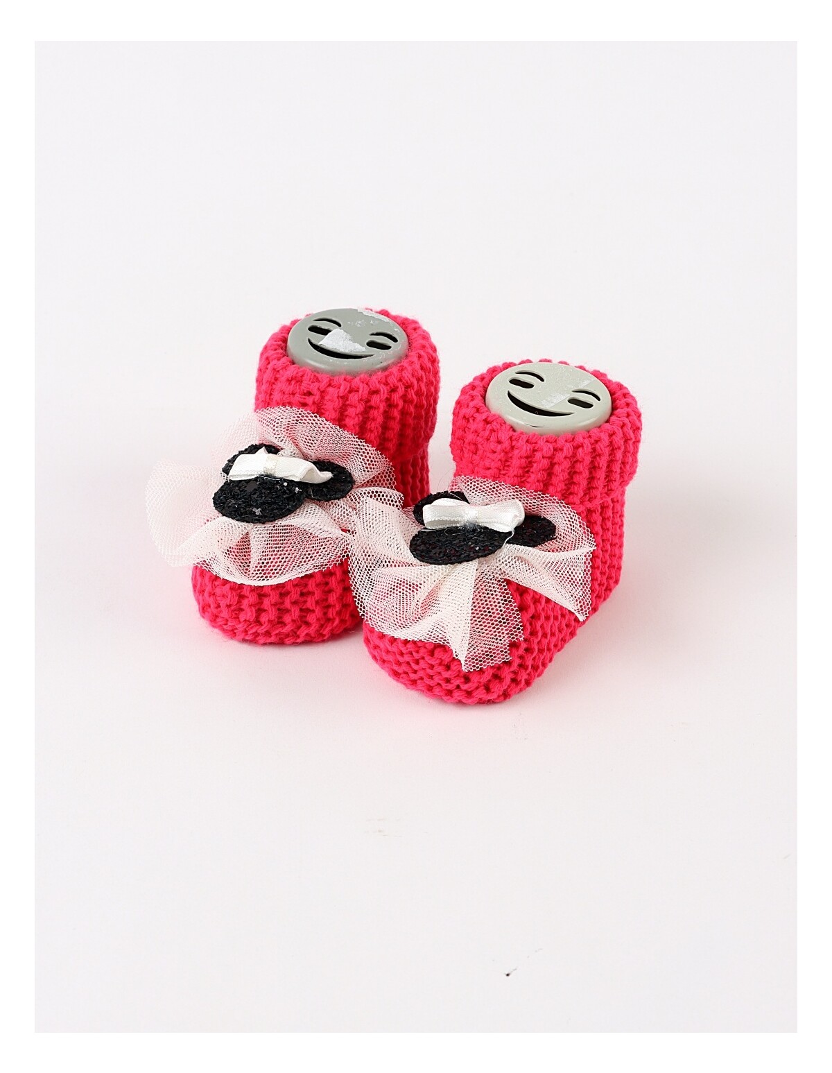 Botosei acrilic Minnie Mouse, corai-aprins