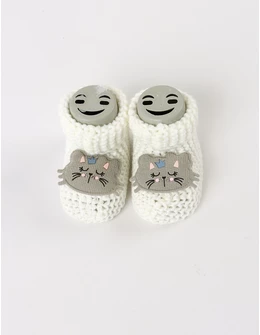 Botosei acrilic Queen Cat, alb-gri