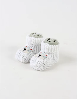 Botosei acrilic Smiley Bear, alb