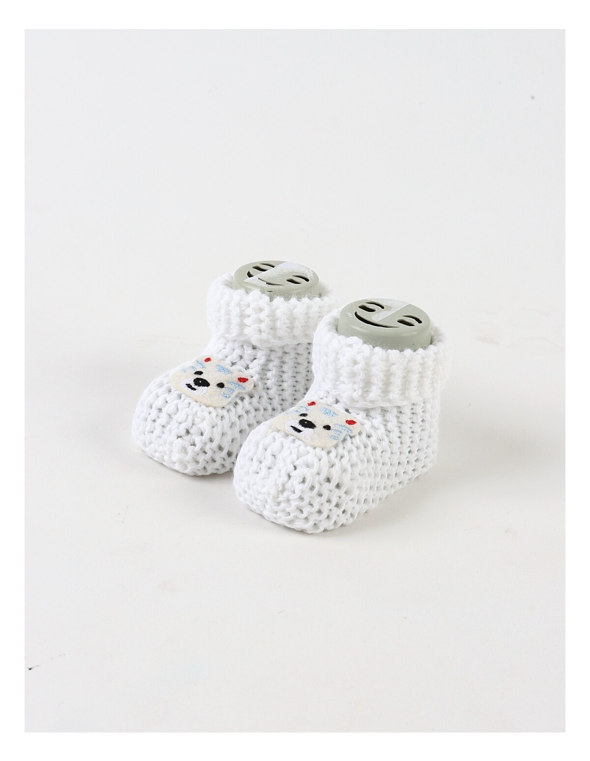 Botosei acrilic Smiley Bear, alb