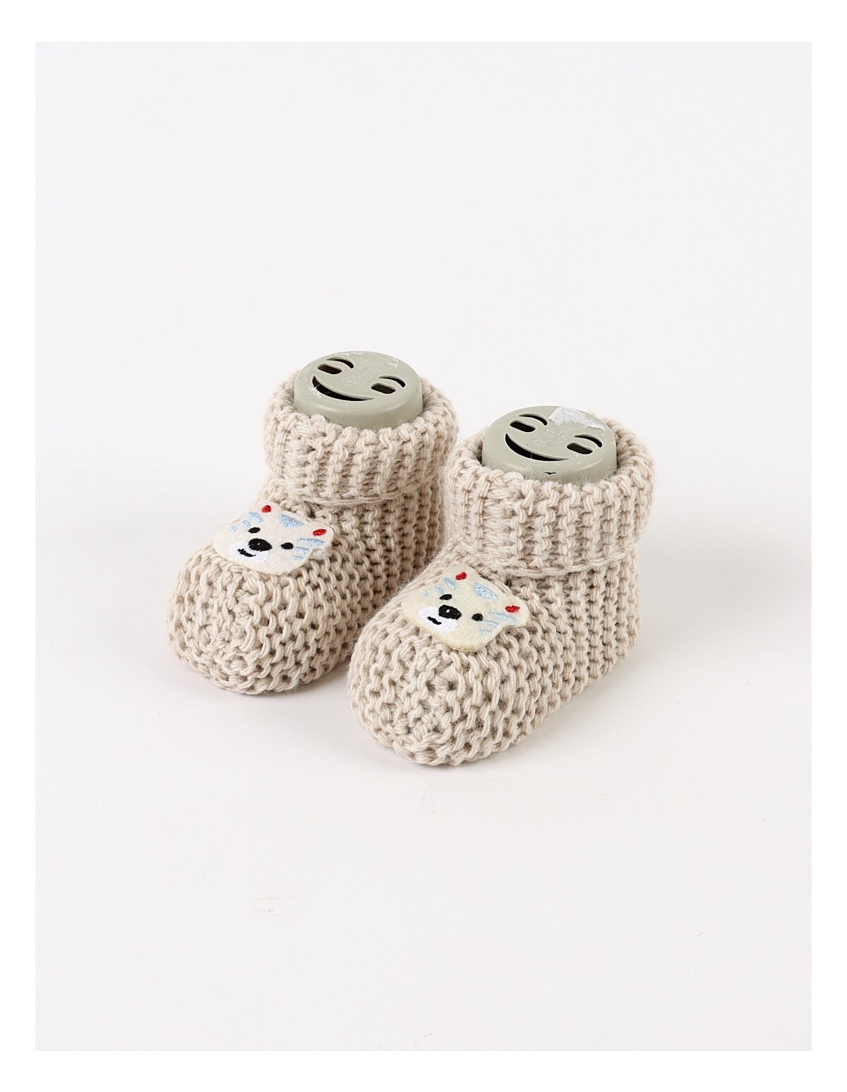 Botosei acrilic Smiley Bear, crem