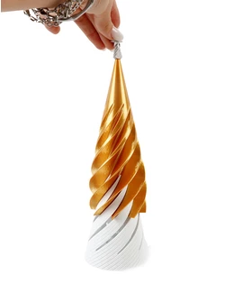 Brad decorativ sau / anti-stress, de Crăciun, Alb-Auriu