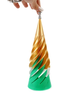 Brad decorativ sau / anti-stress, de Crăciun, Verde-auriu