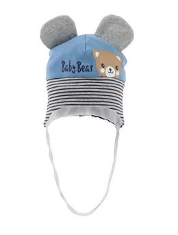 Caciulita BABY BEAR model albastru-gri 1