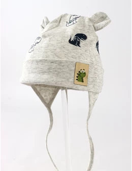 Caciulita copii, dinozauri, model gri