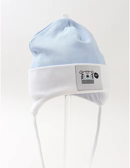 Caciulita copii, hey ursulet, blue-alb